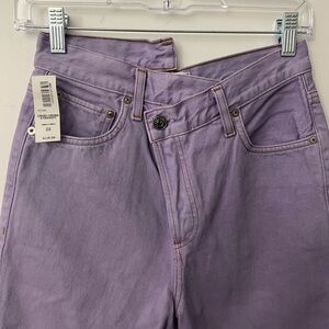Agolde criss cross straight jeans in purple size 25